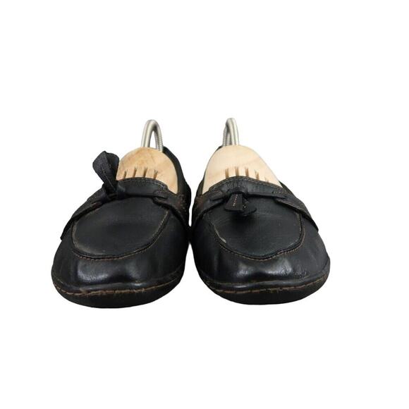 Clarks Shoes Womens 7.5 Loafer Slip On Ashland Leather Black Classic Career Flat - Picture 4 of 14